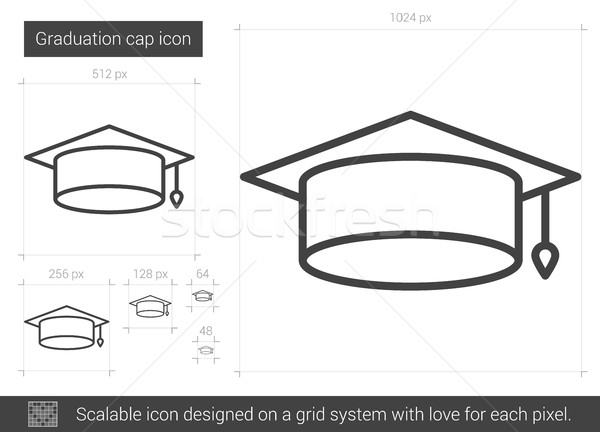 Graduation cap line icon. Stock photo © RAStudio