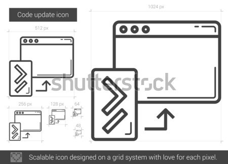 Letöltés app vonal ikon vektor izolált Stock fotó © RAStudio