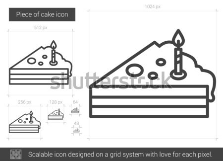 Darab torta vonal ikon vektor izolált Stock fotó © RAStudio