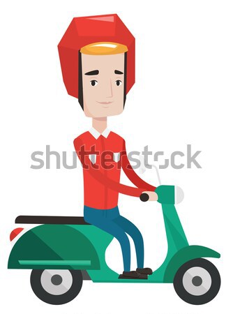 Man riding scooter vector illustration. Stock photo © RAStudio