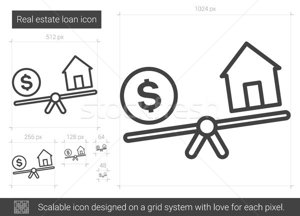 Foto d'archivio: Immobiliari · prestito · line · icona · vettore · isolato