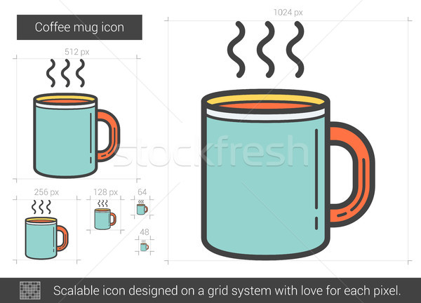 Tazza di caffè line icona vettore isolato bianco Foto d'archivio © RAStudio