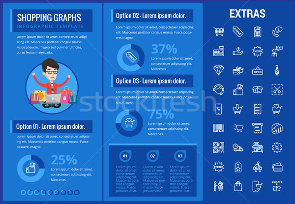 Vásárlás infografika sablon elemek ikonok testreszabható Stock fotó © RAStudio