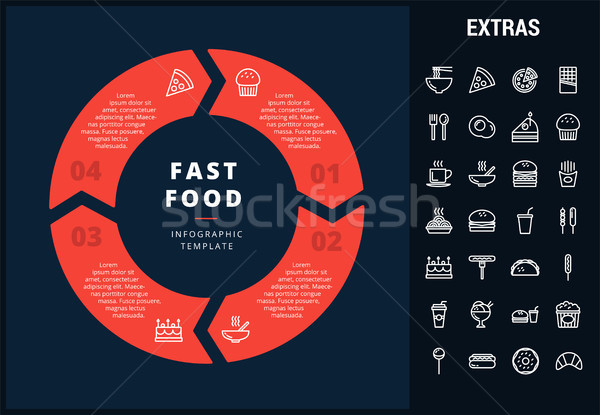 Gyorsételek infografika sablon elemek ikonok testreszabható Stock fotó © RAStudio