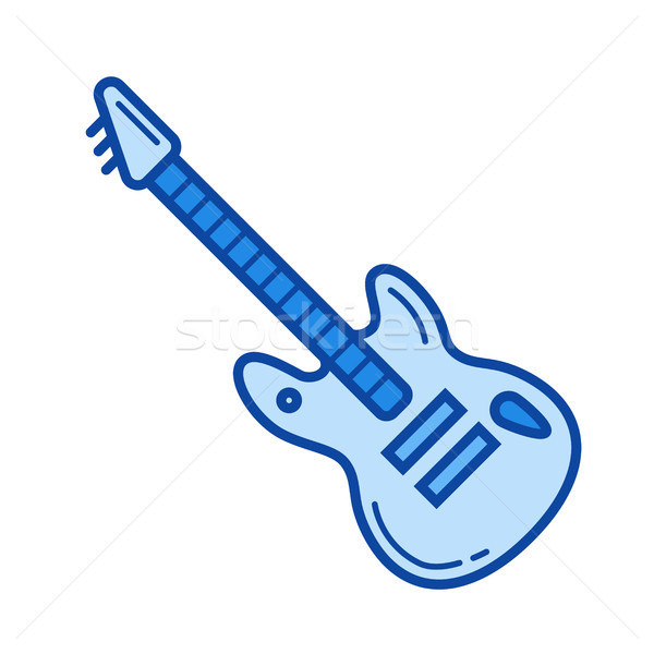 Сток-фото: рок · гитаре · линия · икона · вектора · изолированный