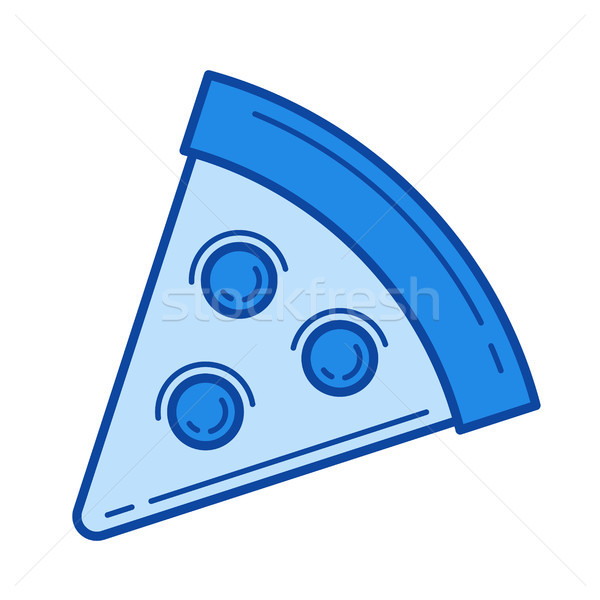 Stockfoto: Pizza · slice · lijn · icon · vector · geïsoleerd · witte