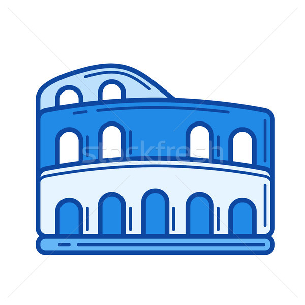 Colosseum linie icoană vector izolat alb Imagine de stoc © RAStudio