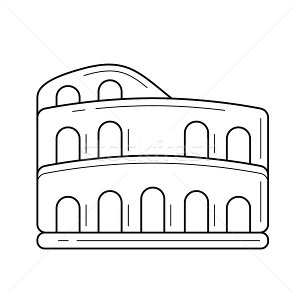 Colosseo line icona vettore isolato bianco Foto d'archivio © RAStudio