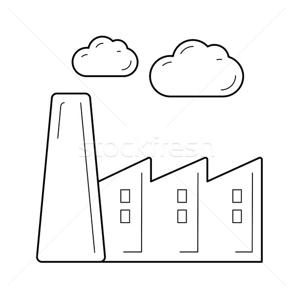 Factory vector line icon. Stock photo © RAStudio