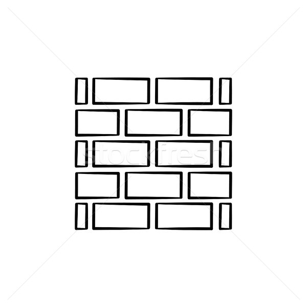Brickwall hand drawn sketch icon. Stock photo © RAStudio