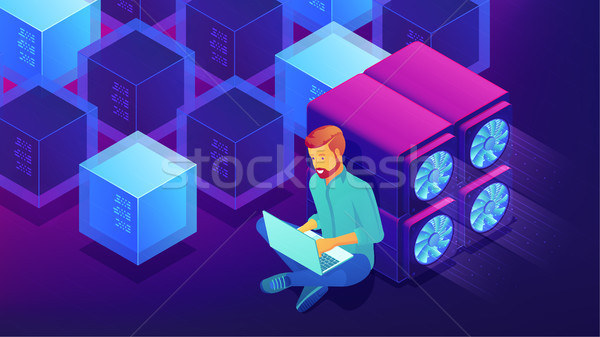 Isometric blockchain development concept. Stock photo © RAStudio