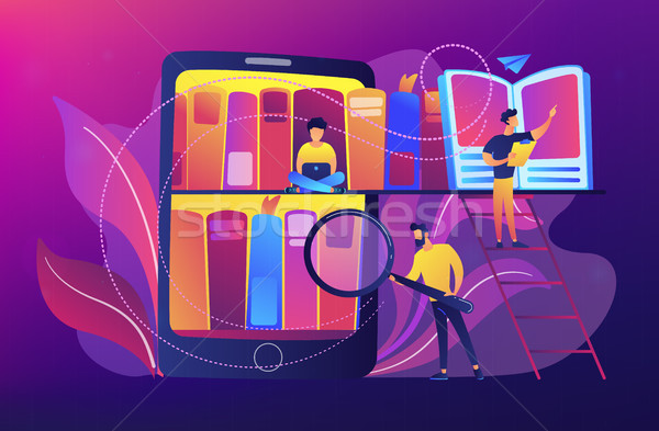 E-library concept vector illustration. Stock photo © RAStudio