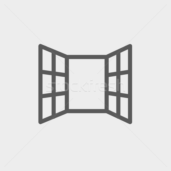 Open windows thin line icon Stock photo © RAStudio