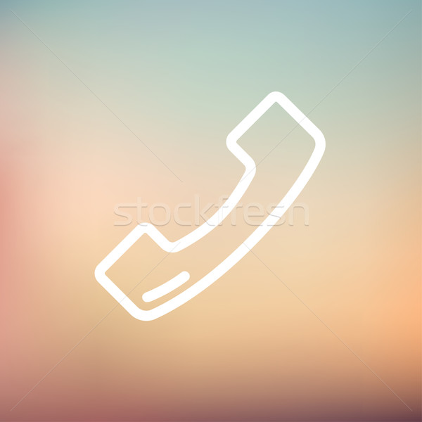 Telephone receiver thin line icon Stock photo © RAStudio