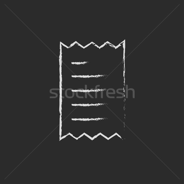 Nyugta ikon rajzolt kréta kézzel rajzolt iskolatábla Stock fotó © RAStudio