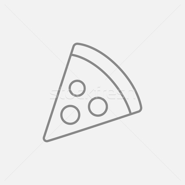 Pizza slice lijn icon web mobiele infographics Stockfoto © RAStudio