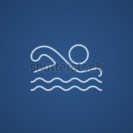 Pływak line ikona internetowych komórkowych infografiki Zdjęcia stock © RAStudio