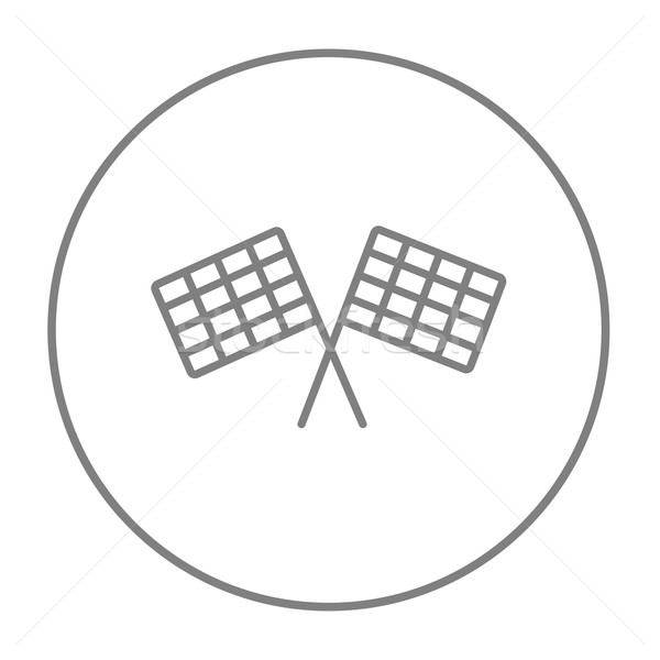 Two checkered flags line icon. Stock photo © RAStudio