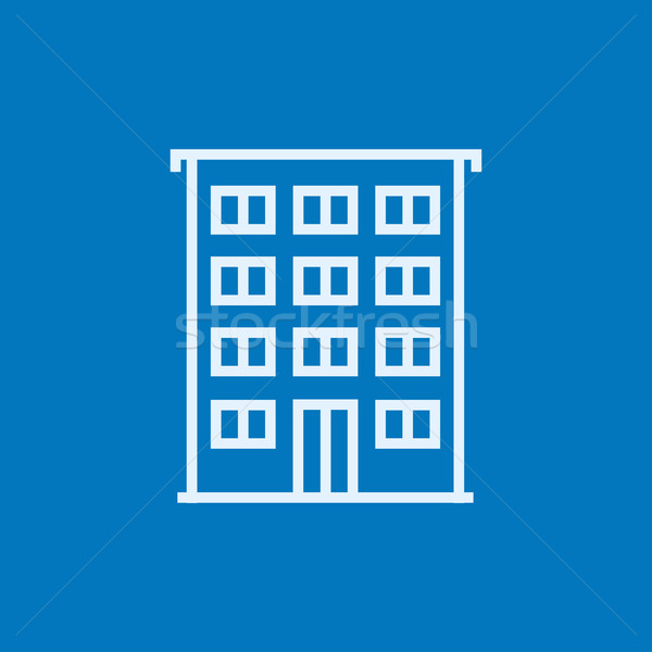 Woon- gebouw lijn icon hoeken web Stockfoto © RAStudio