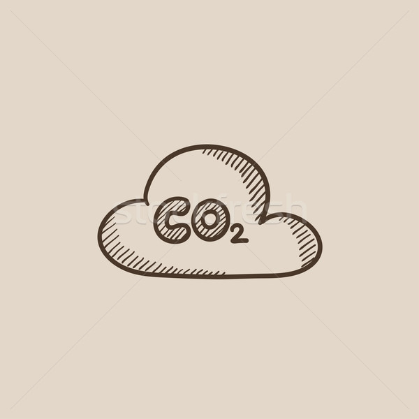 CO2 sign in cloud sketch icon. Stock photo © RAStudio