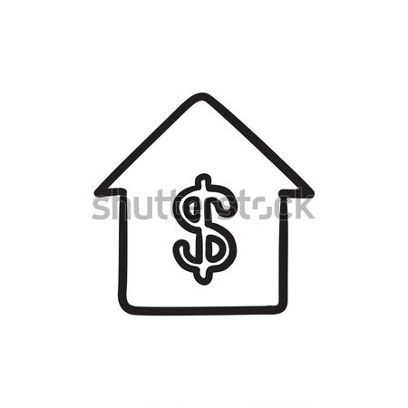 Stock photo: House with dollar symbol line icon.