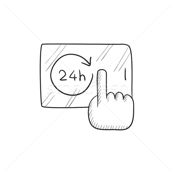 Available around the clock sketch icon. Stock photo © RAStudio