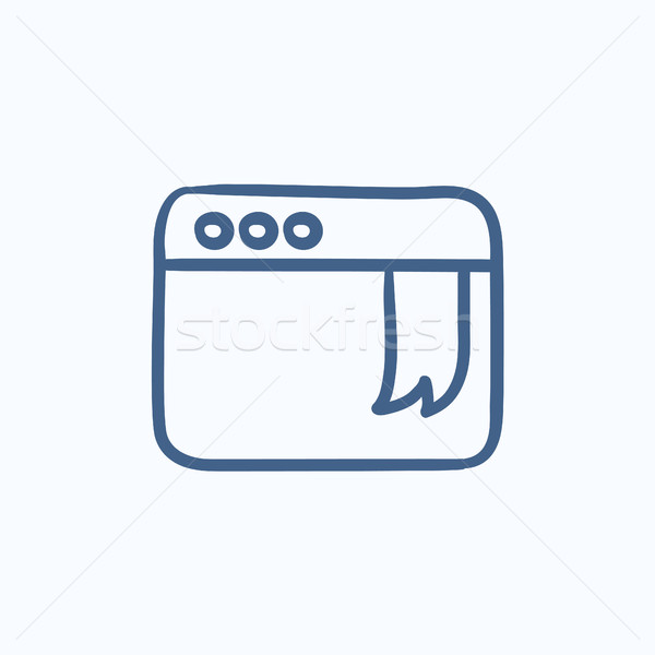 Browser window with bookmark sketch icon. Stock photo © RAStudio
