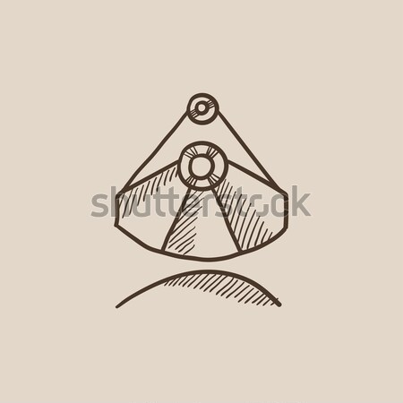 Stock photo: Mining industrial scoop sketch icon.