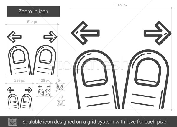 Zoom linie icoană vector izolat alb Imagine de stoc © RAStudio