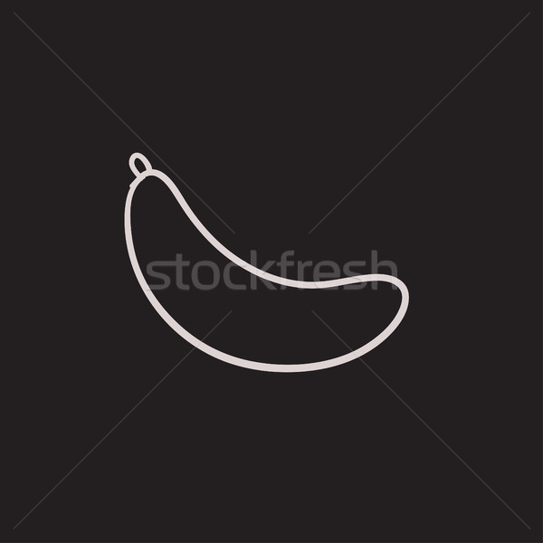 Plátano boceto icono vector aislado dibujado a mano Foto stock © RAStudio