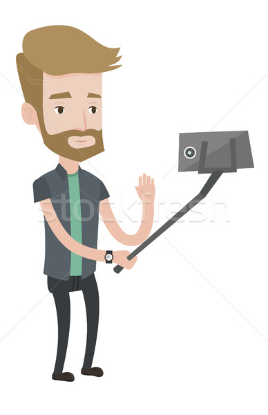 Man making selfie vector illustration. Stock photo © RAStudio