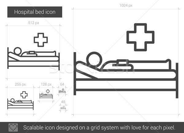 Krankenhausbett line Symbol Vektor isoliert weiß Stock foto © RAStudio