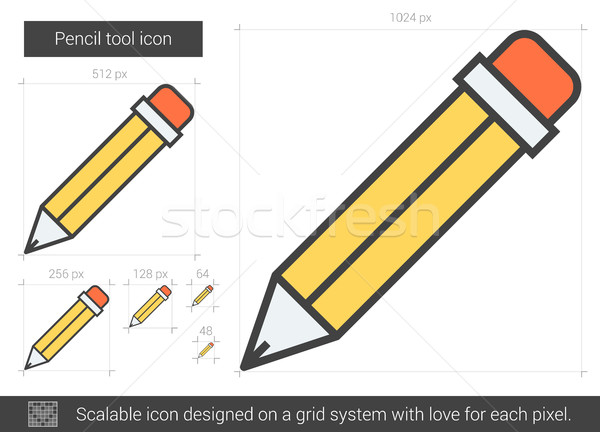 Pencil tool line icon. Stock photo © RAStudio