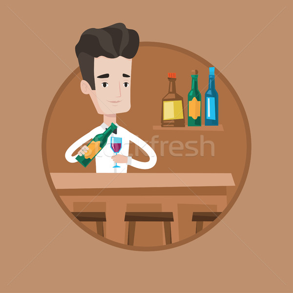 商业照片: 酒保 · 常设 · 酒吧 · 对付 ·瓶