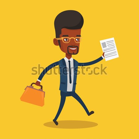 Businessman running with briefcase. Stock photo © RAStudio