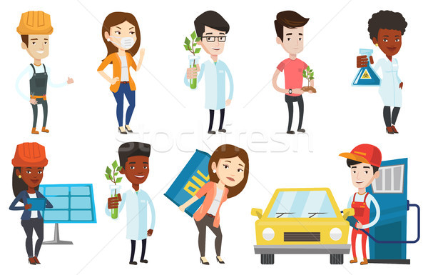 Vector set of characters on ecology issues. Stock photo © RAStudio