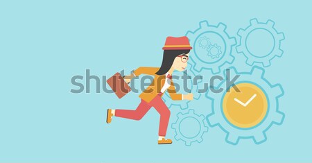 Business woman running vector illustration. Stock photo © RAStudio