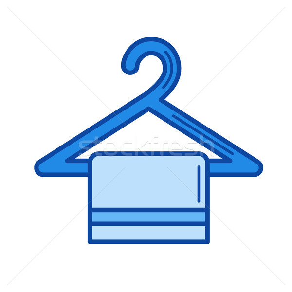 Handdoek hanger lijn icon vector geïsoleerd Stockfoto © RAStudio