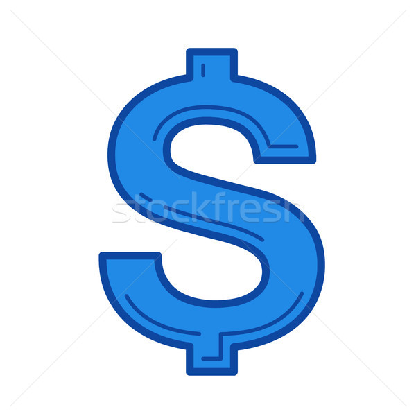 Signo de dólar línea icono vector aislado blanco Foto stock © RAStudio