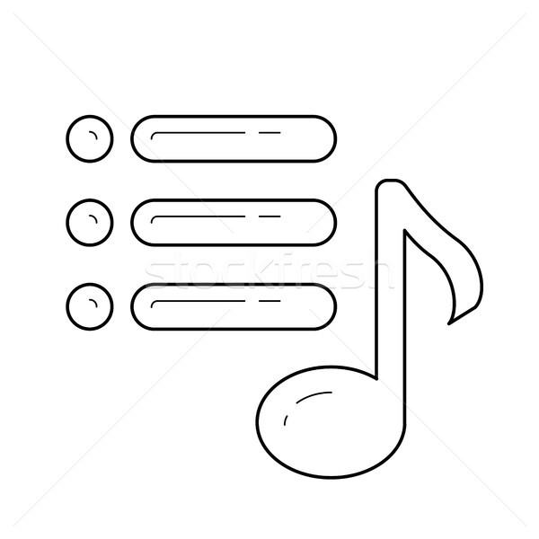 Media playlist line icon. Stock photo © RAStudio