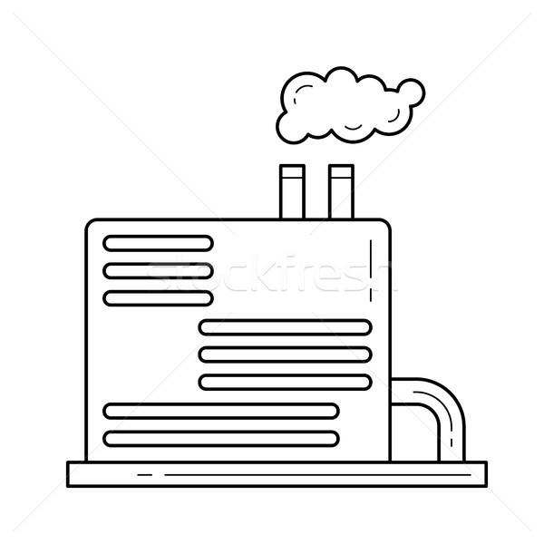 Rafineria roślin wektora line ikona odizolowany Zdjęcia stock © RAStudio
