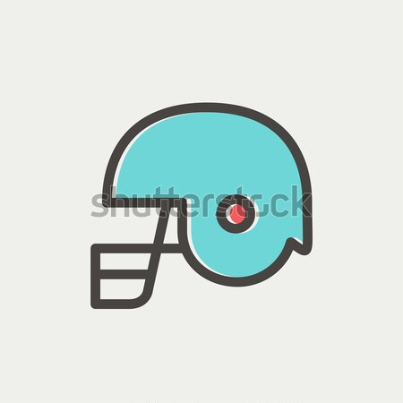 Stock photo: Football helmet thin line icon