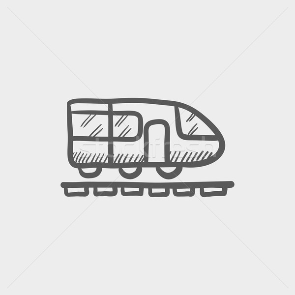 Modern mare viteza tren schiţă icoană web Imagine de stoc © RAStudio