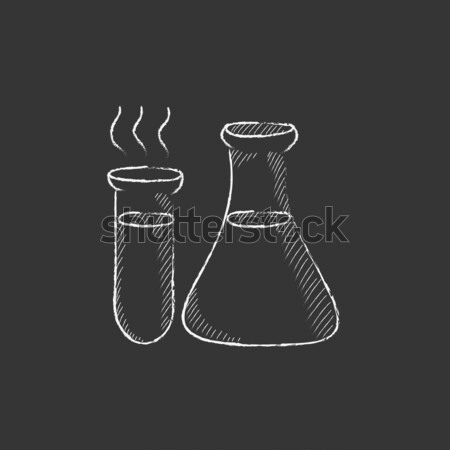 Laboratory equipment icon drawn in chalk. Stock photo © RAStudio