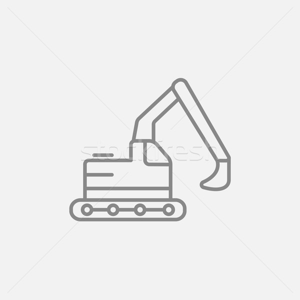 экскаватор линия икона веб мобильных Инфографика Сток-фото © RAStudio