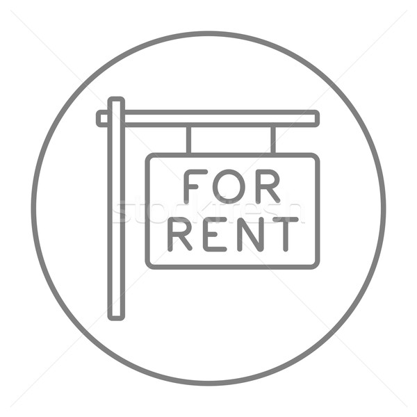 Stock photo: For rent placard line icon.