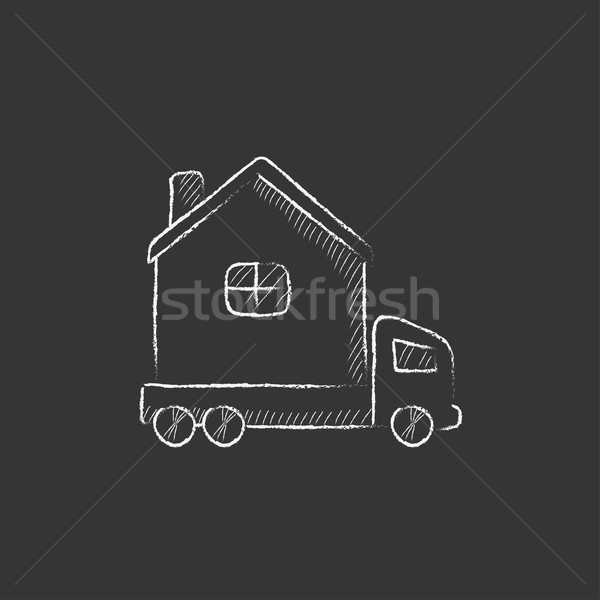 Motorhome. Drawn in chalk icon. Stock photo © RAStudio