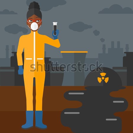 Woman in protective chemical suit. Stock photo © RAStudio