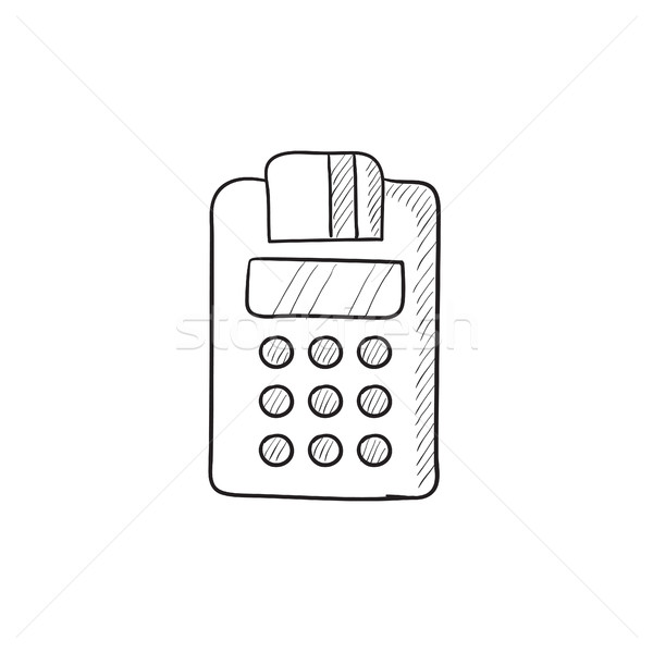 Cash register sketch icon. Stock photo © RAStudio