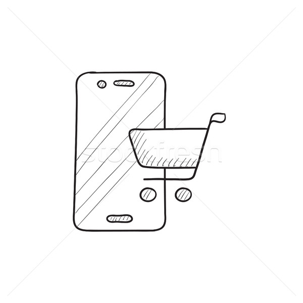 Online shopping sketch icon. Stock photo © RAStudio
